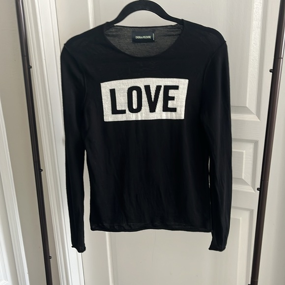 Zadig & Voltaire Gwendal Love Sweater in Black (100% Merino wool) - Picture 2 of 6